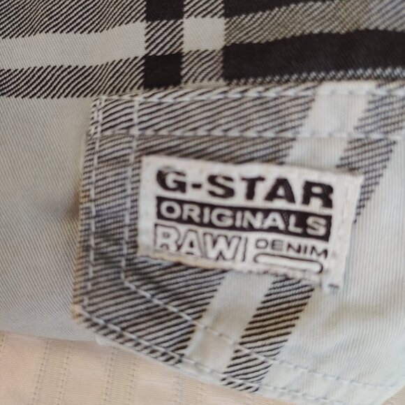 G-STAR RAW MEN'S GRAY & BLACK PLAID BUTTON DOWN SHIRT SIZE XL - Picture 6 of 15